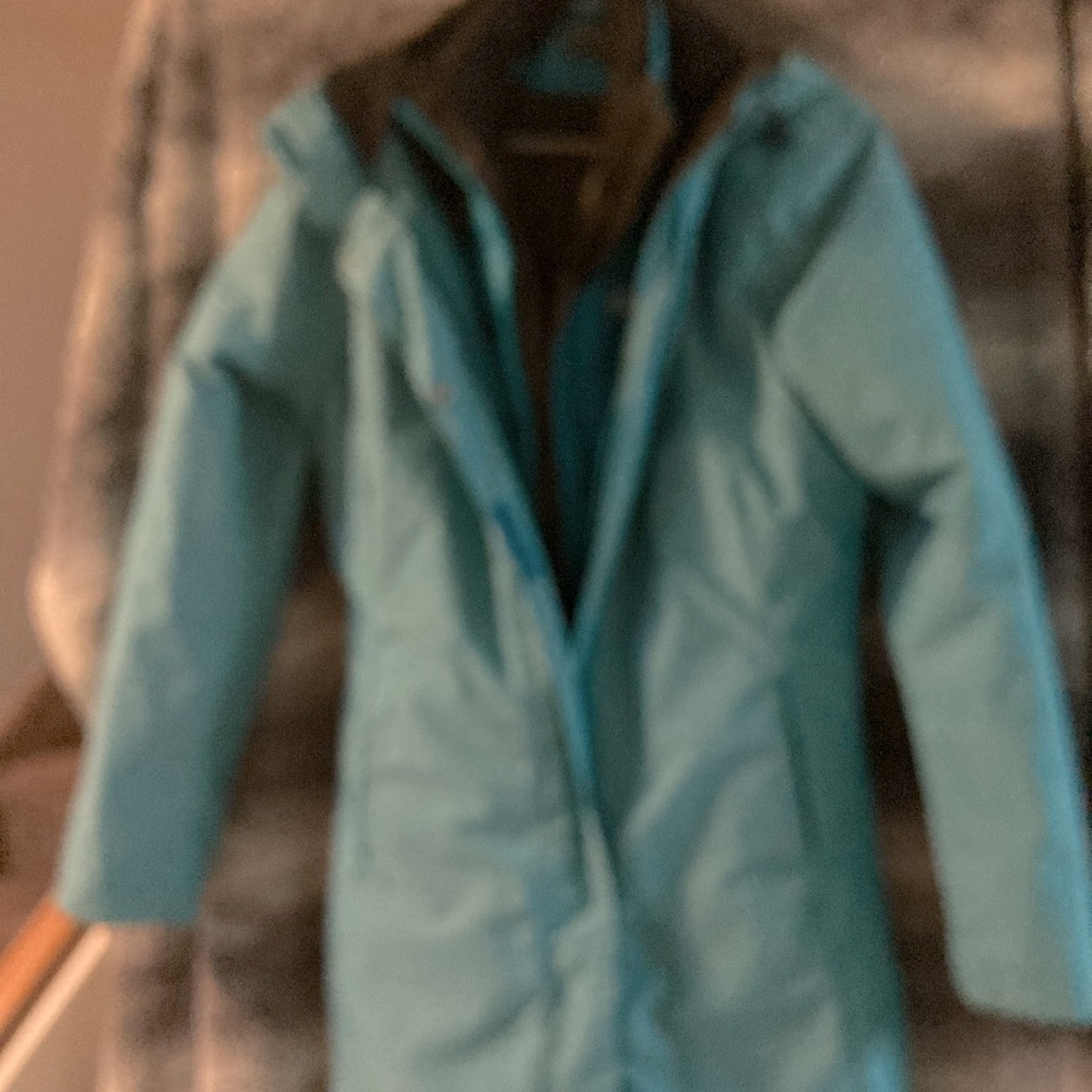 COPY - Aqua colored 3 in one jacket.